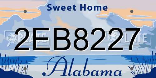 2EB8227 Alabama License Plate
