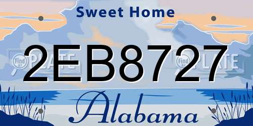 2EB8727 Alabama License Plate