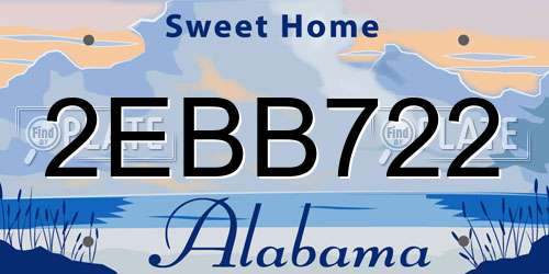 2EBB722 Alabama License Plate