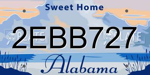 2EBB727 Alabama License Plate