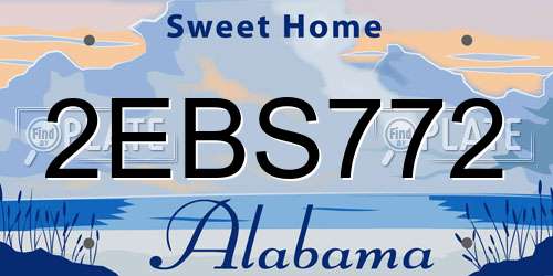2EBS772 Alabama License Plate