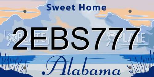 2EBS777 Alabama License Plate