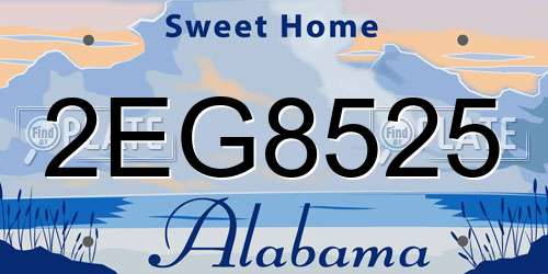 2EG8525 Alabama License Plate