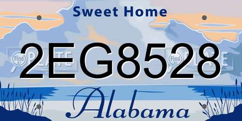 2EG8528 Alabama License Plate