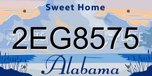 2EG8575 Alabama License Plate
