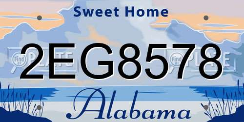 2EG8578 Alabama License Plate