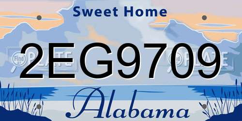 2EG9709 Alabama License Plate