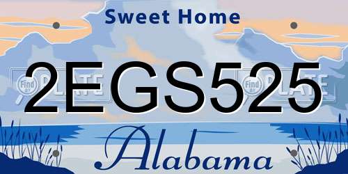 2EGS525 Alabama License Plate