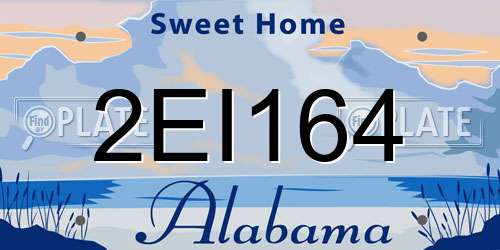 2EI164 Alabama License Plate