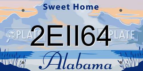 2EII64 Alabama License Plate