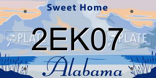 2EK07 Alabama License Plate