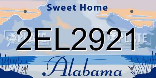 2EL2921 Alabama License Plate