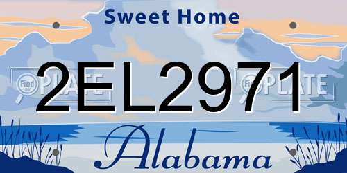 2EL2971 Alabama License Plate