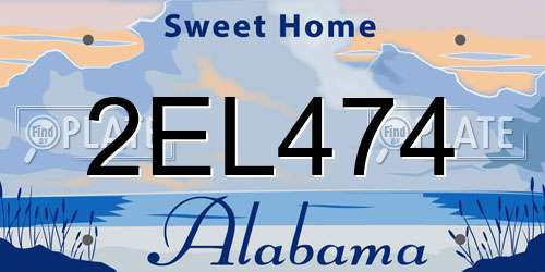 2EL474 Alabama License Plate