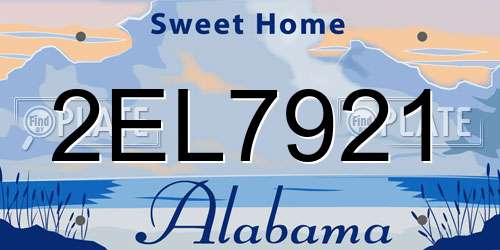 2EL7921 Alabama License Plate