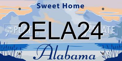 2ELA24 Alabama License Plate