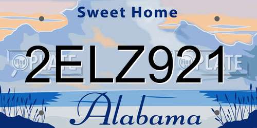 2ELZ921 Alabama License Plate