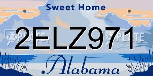 2ELZ971 Alabama License Plate
