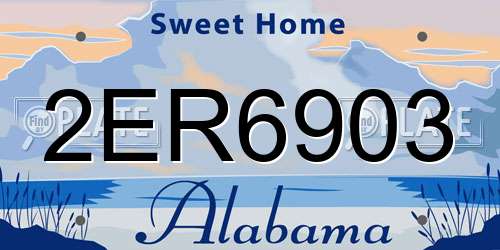 2ER6903 Alabama License Plate