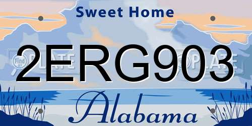 2ERG903 Alabama License Plate