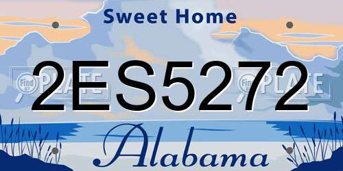 2ES5272 Alabama License Plate