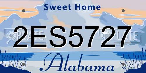 2ES5727 Alabama License Plate