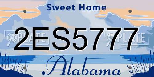 2ES5777 Alabama License Plate