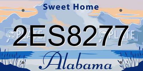 2ES8277 Alabama License Plate