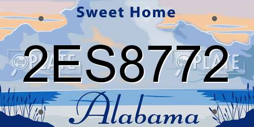 2ES8772 Alabama License Plate