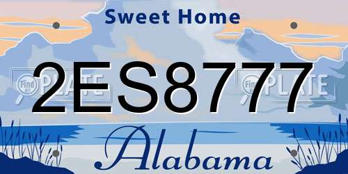 2ES8777 Alabama License Plate