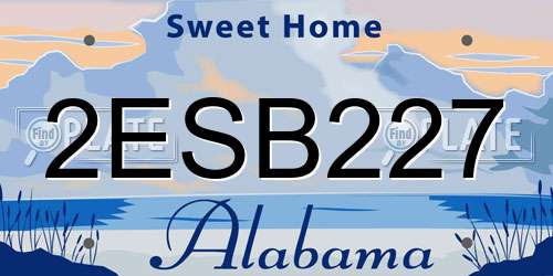 2ESB227 Alabama License Plate