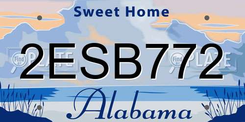 2ESB772 Alabama License Plate