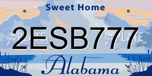 2ESB777 Alabama License Plate