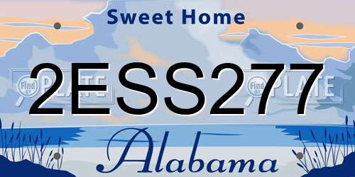 2ESS277 Alabama License Plate