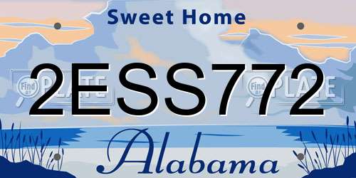 2ESS772 Alabama License Plate