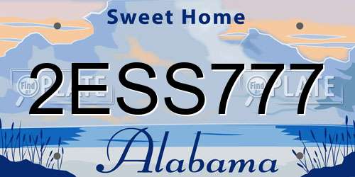 2ESS777 Alabama License Plate