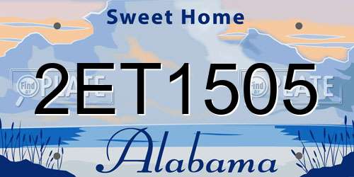 2ET1505 Alabama License Plate