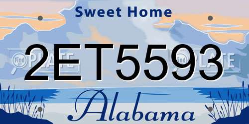 2ET5593 Alabama License Plate