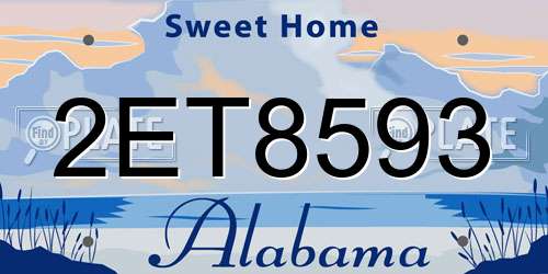 2ET8593 Alabama License Plate