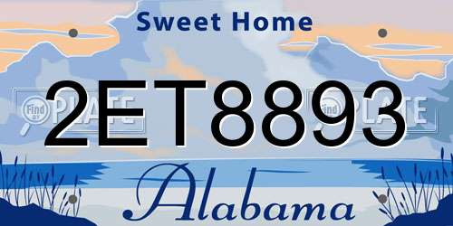 2ET8893 Alabama License Plate