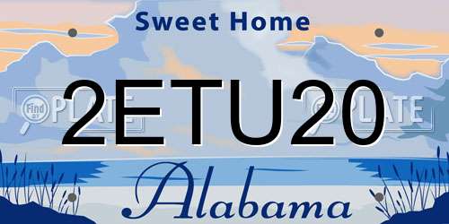 2ETU20 Alabama License Plate