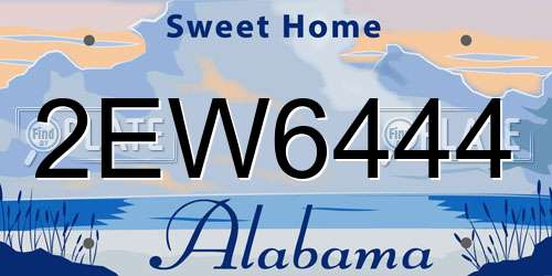 2EW6444 Alabama License Plate
