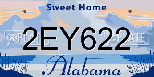 2EY622 Alabama License Plate