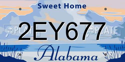 2EY677 Alabama License Plate