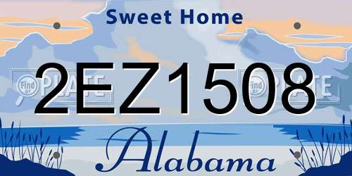 2EZ1508 Alabama License Plate