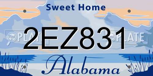 2EZ831 Alabama License Plate