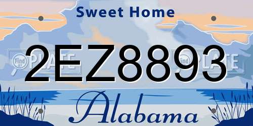 2EZ8893 Alabama License Plate