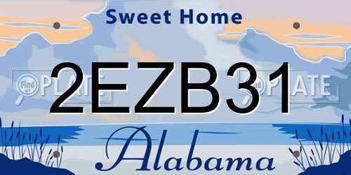 2EZB31 Alabama License Plate