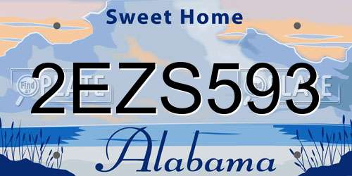2EZS593 Alabama License Plate