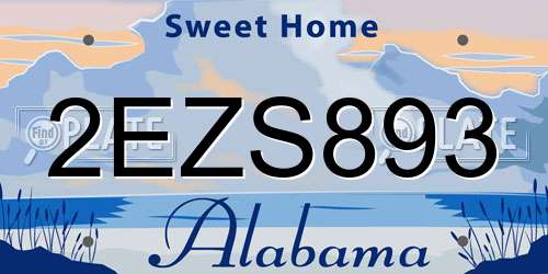 2EZS893 Alabama License Plate